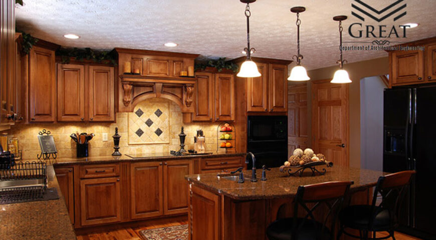 کابینت آشپزخانه تمام چوب کلاسیک