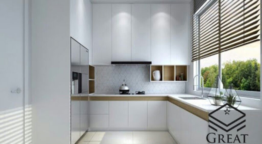کابینت سفید در طراحی آشپزخانه کوچک