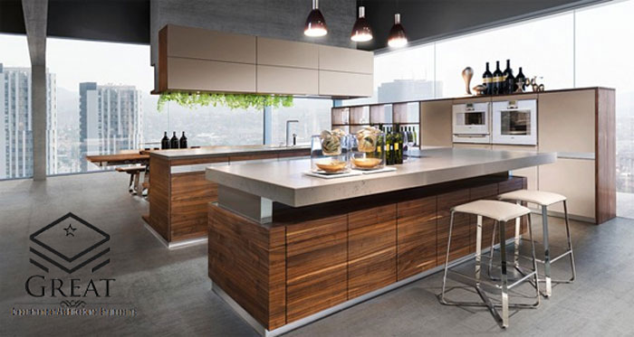 گریت کابینت | شرکت کابینت آشپزخانه گریت | k7 modern kitchen design with wood furniture