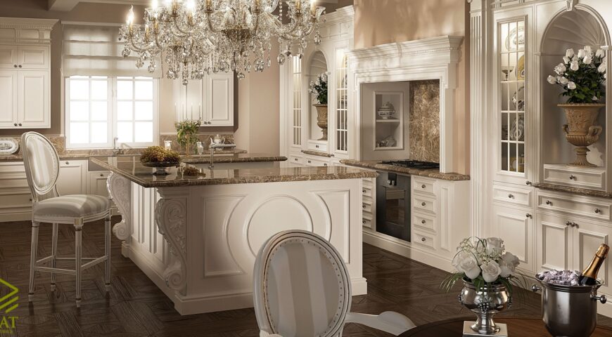 کابینت چوبی در آشپزخانه کوچک