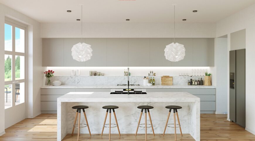 کابینت کلاسیک در آشپزخانه کوچک