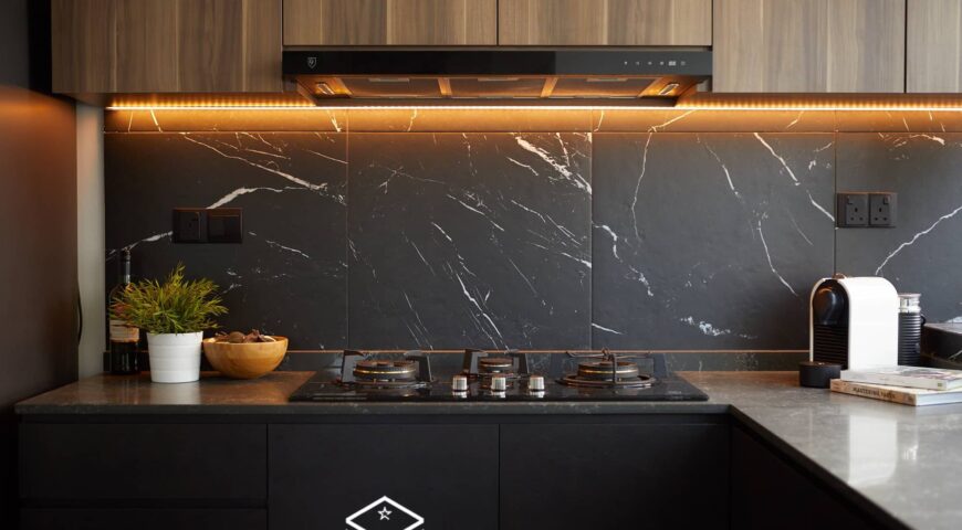 چیدمان آشپزخانه با کابینت ام دی اف