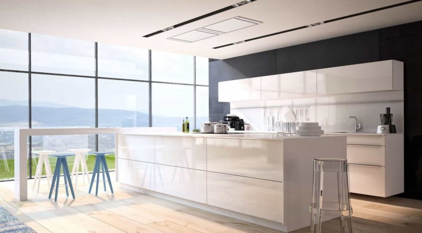 قیمت کابینت هایگلاس ایرانی در آشپزخانه بزرگ