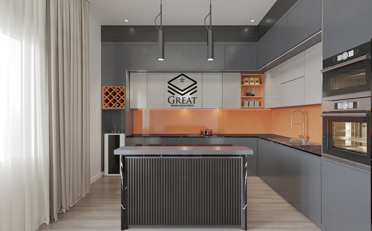 طراحی دکوراسیون آشپزخانه با کابینت انزو 