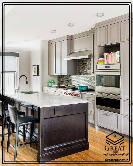 کابینت آشپزخانه دو رنگ یا ترکیبی تصویر هفتم