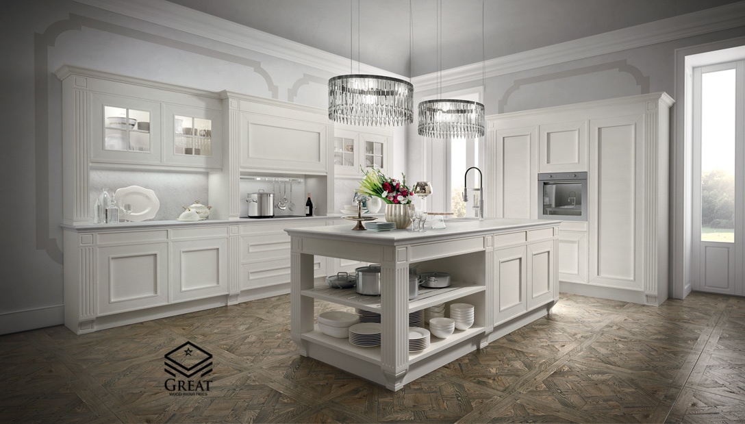 گریت کابینت | شرکت کابینت آشپزخانه گریت | European Classic Kitchen Cabinet Designs Solid Wood Kitchen Furniture 1