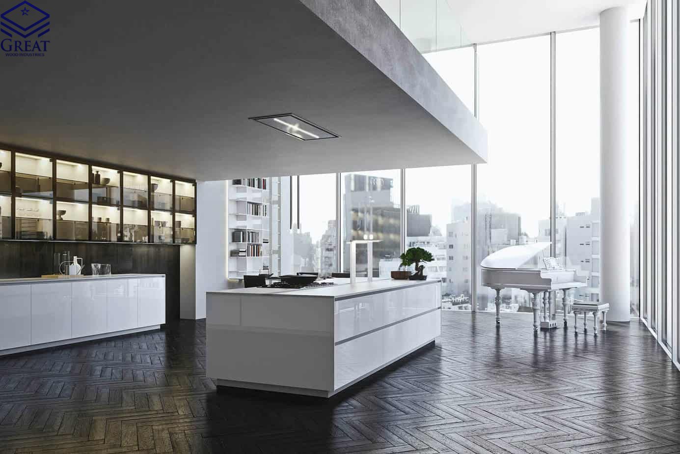 گریت کابینت | شرکت کابینت آشپزخانه گریت | High Gloss White Kitchen Cabinets 1