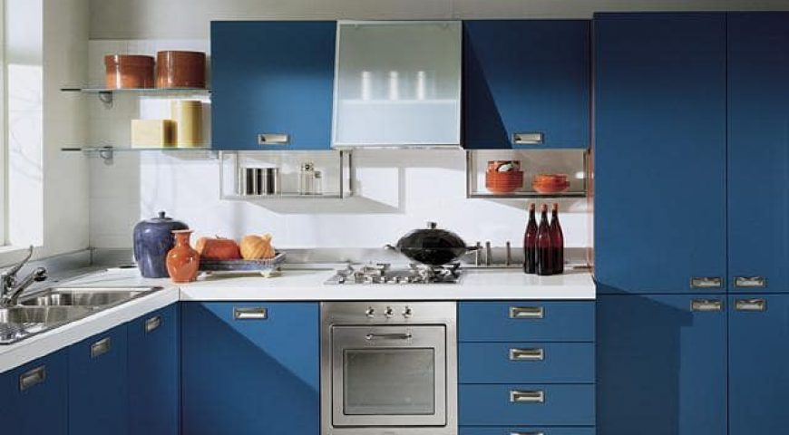 دکوراسیون آشپزخانه رنگ آبی ۱