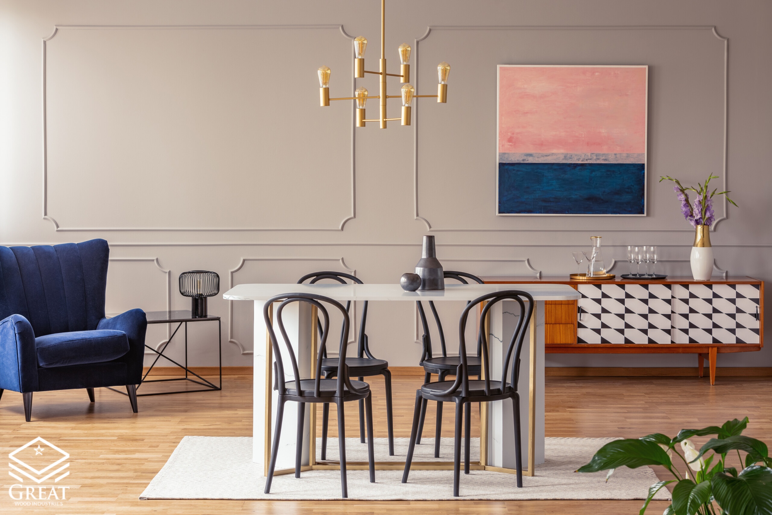 گریت کابینت | شرکت کابینت آشپزخانه گریت | eclectic interior design scaled 1