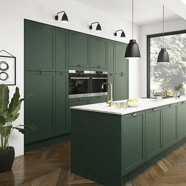 اصول طراحی کابینت با استفاده از رنگ سبز
