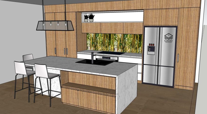 طراحی دیجیتالی کابینت آشپزخانه